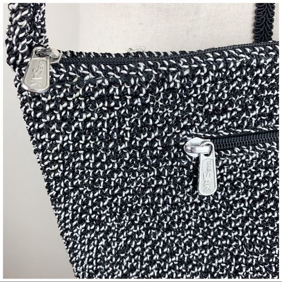 The Sak Black/White‎ Crochet Hobo Style Bag Medium - Picture 5 of 15